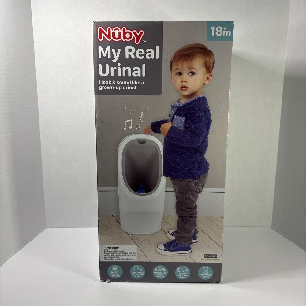 Nuby My Real Urinal Toddler Potty Training Toilet with Realistic Flush Sound